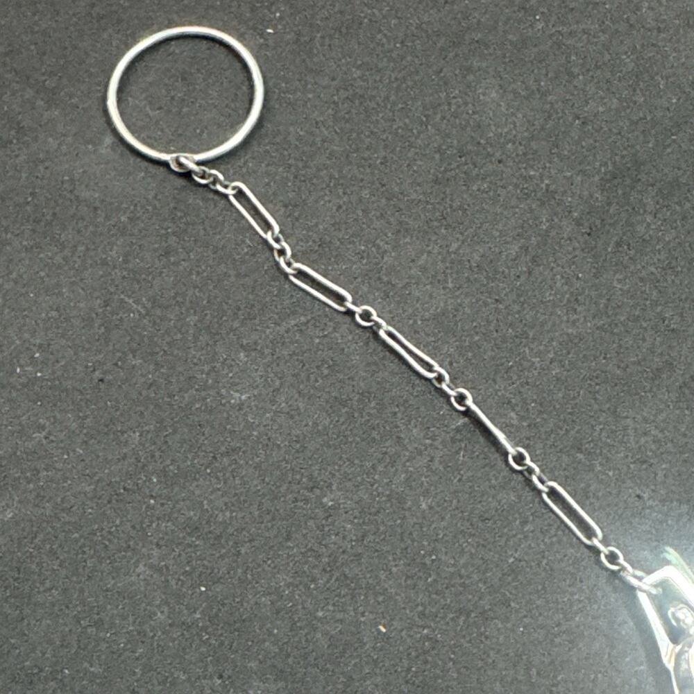 Sterling Silver Art Deco Compact with Finger Ring Chatelaine No Mono - Picture 15 of 16